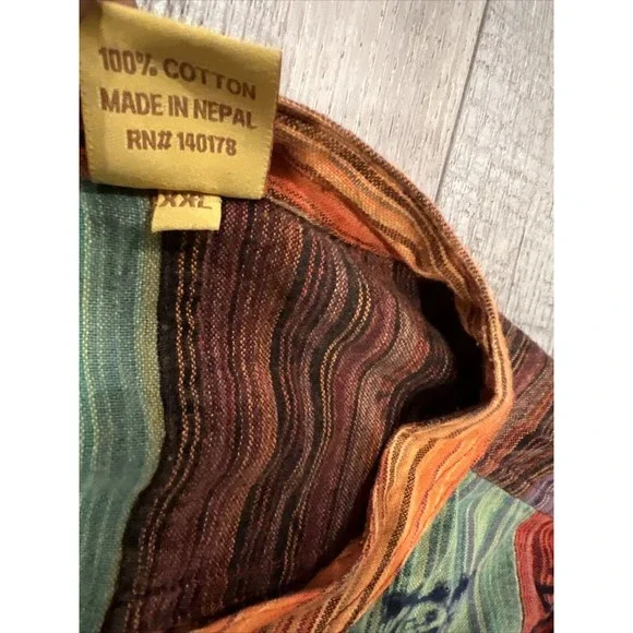 Rare Karma Circle USA Handmade Patchwork Shirt Men XXL 2XL Kurta reyn spooner - Picture 5 of 7